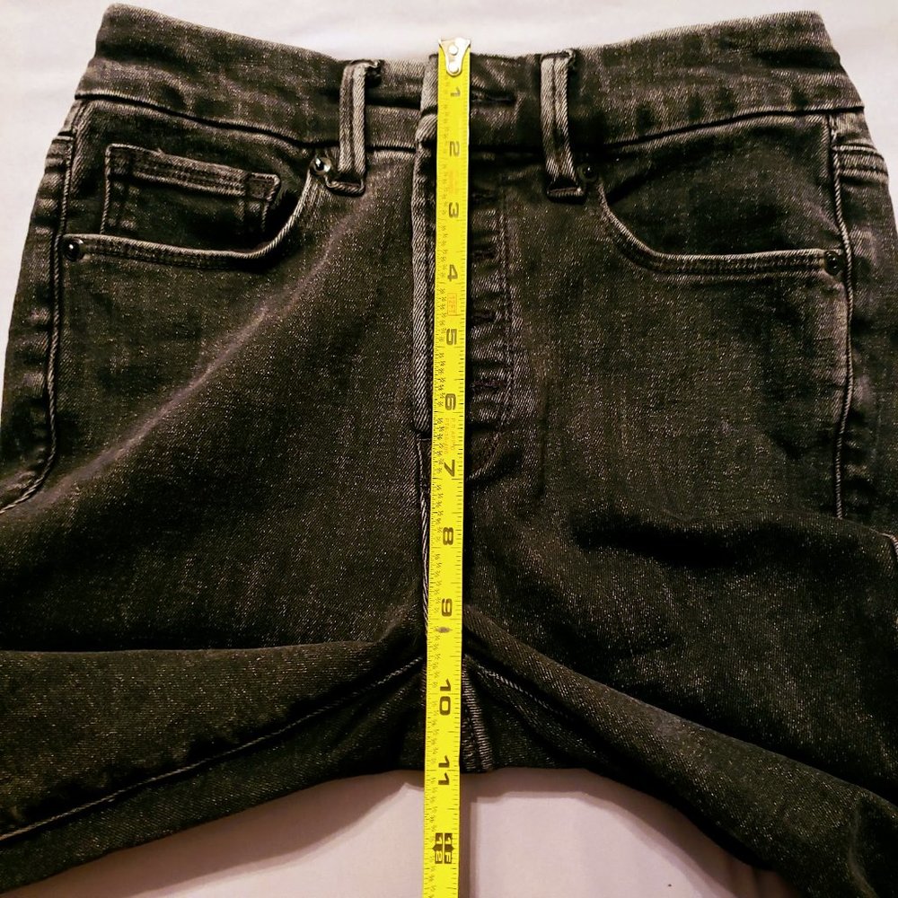 GOOD AMERICAN Skinny Jeans, Black Cotton High Rise Button Fly Pocket Casual 0/25 - Picture 14 of 16